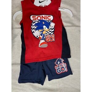 NWT boys 3t sonic shirt and shorts set